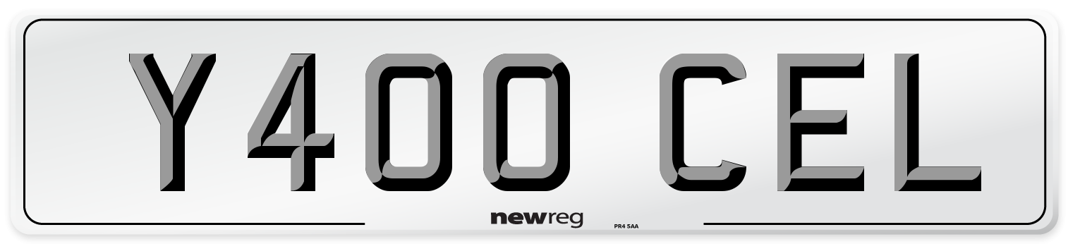 Y400 CEL Number Plate from New Reg
